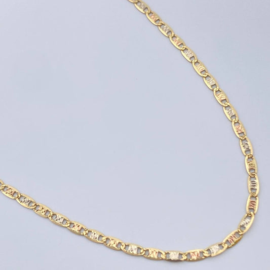 Cadena Escalera Plana 2.45gr / 60cm / Tres Oros +3 18K &