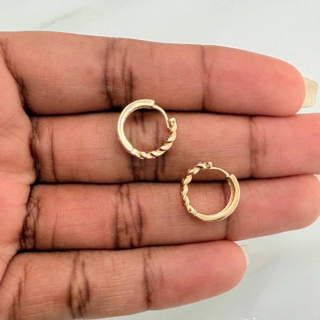 Candongas Doble Carril Cuabana 3gr / 1.2cm / Oro Amarillo 18K &
