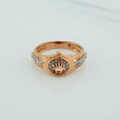 Anillo Correa Corona 4.5gr / T7 1/4 / Dos Oros Blanco Rosa 18K