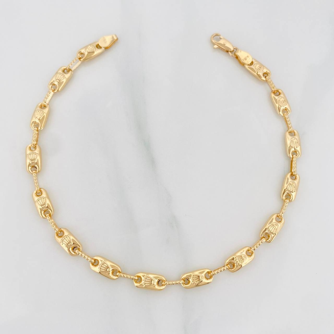 Pulso Rustico Corona 4.95g / 20cm / 4.3mm Oro Amarillo 18K