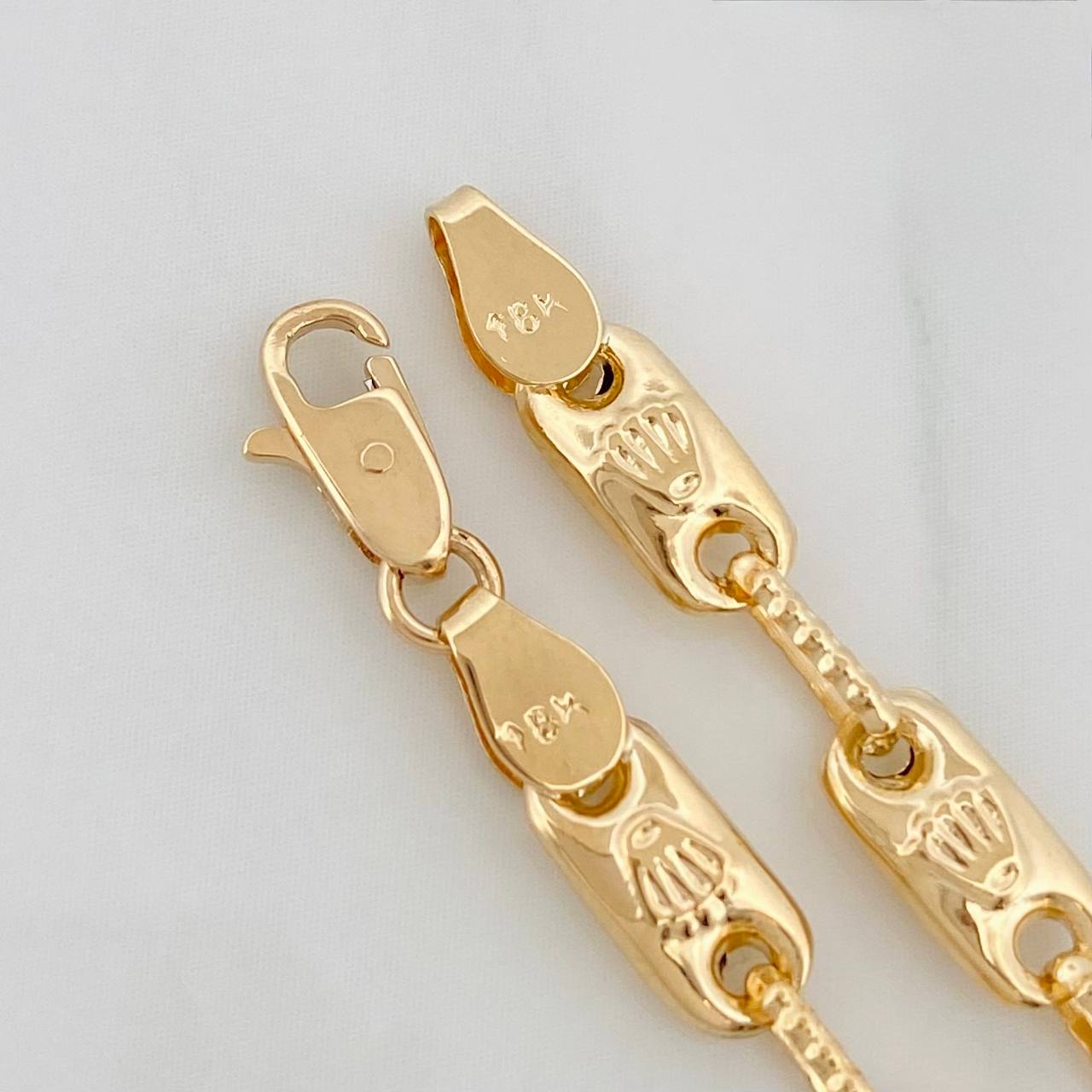 Pulso Rustico Corona 4.95g / 20cm / 4.3mm Oro Amarillo 18K