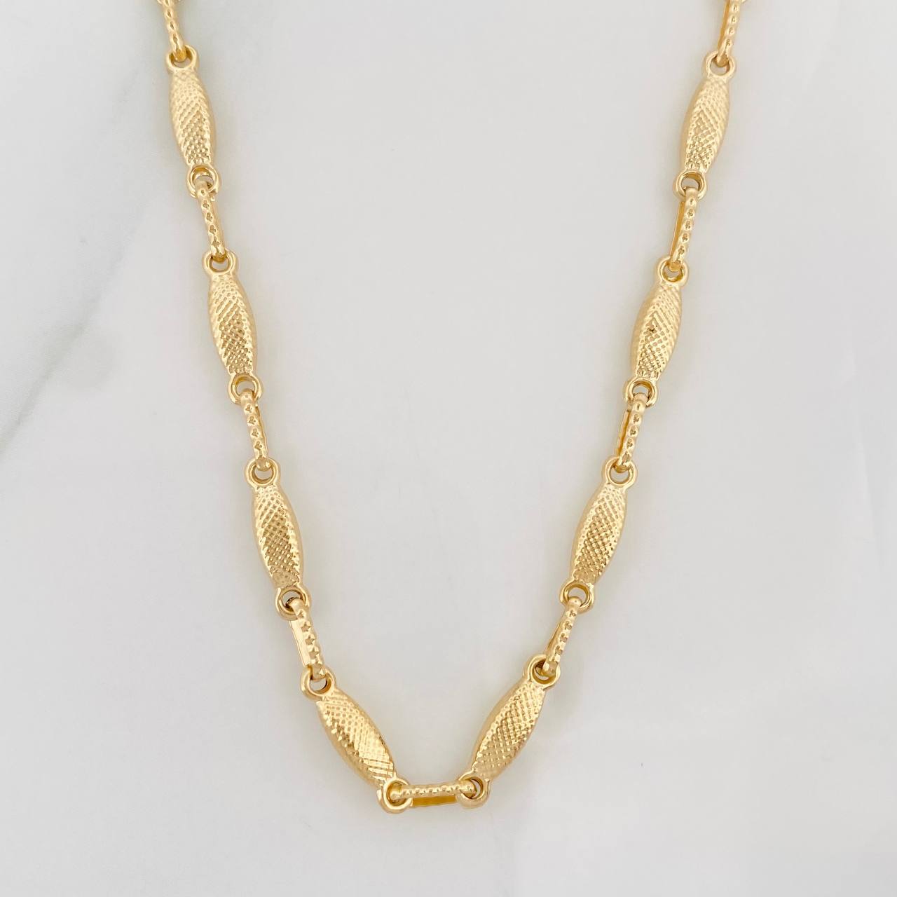Cadena Rustica Eslabon 8.7g / 50cm / 3.3mm Oro Amarillo 18K
