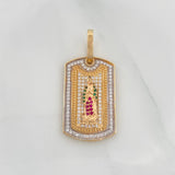 Dije Virgen de Guadalupe 7.05g / 4cm Dos Oros Amarillo Blanco 18K
