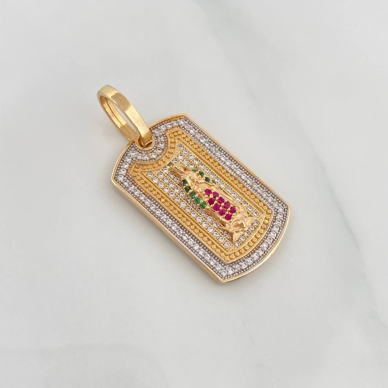 Dije Virgen de Guadalupe 7.05g / 4cm Dos Oros Amarillo Blanco 18K