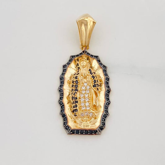 Dije Virgen de Guadalupe 5.55g / 3.5cm Dos Oros Negro Amarillo 18K