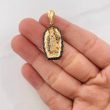 Dije Virgen de Guadalupe 5.55g / 3.5cm Dos Oros Negro Amarillo 18K