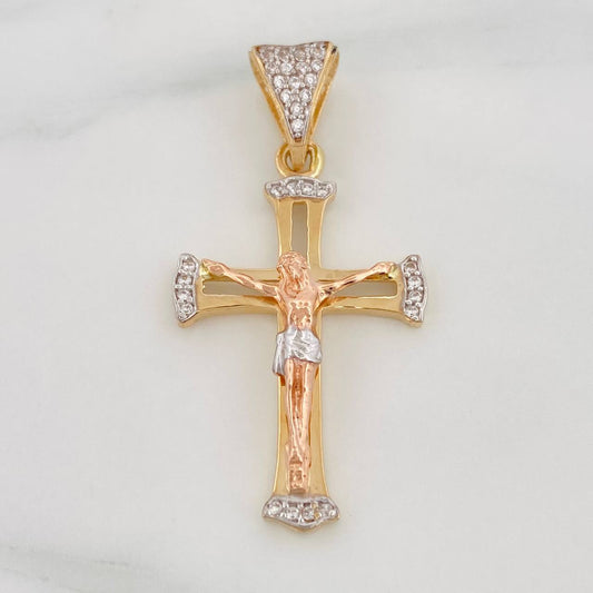 Dije Cruz Cristo 2.9g / 3.5cm Tres Oros 18K