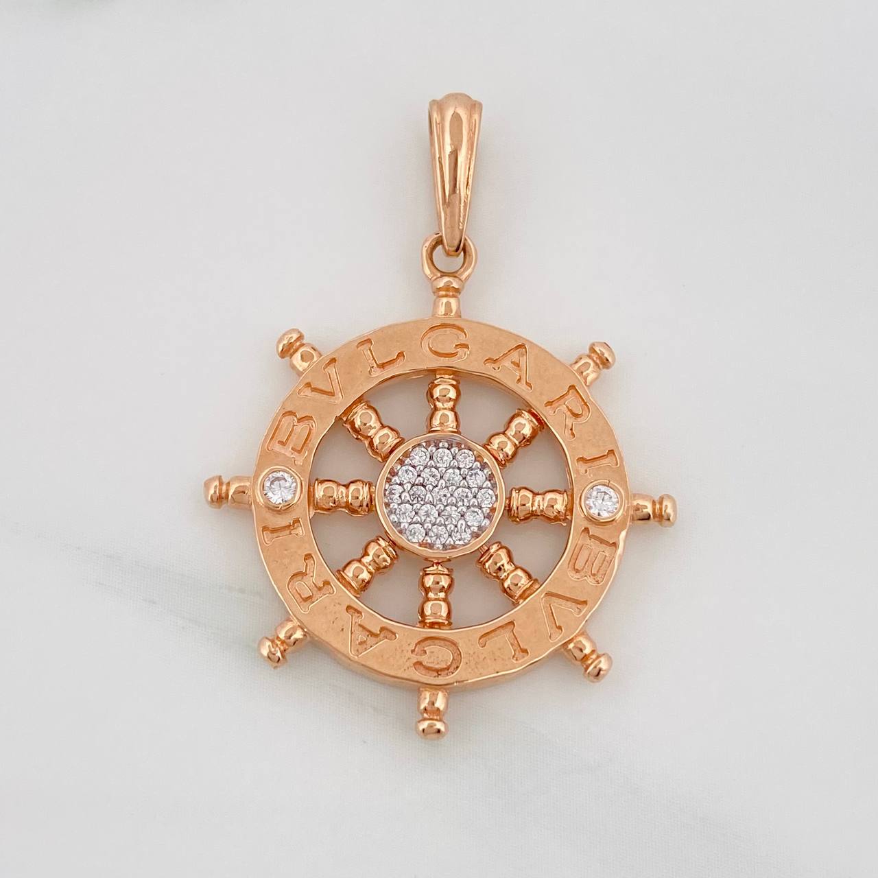 Dije Timon Bv 4.55g / 3.5cm Dos Oros Blanco Rosa 18K