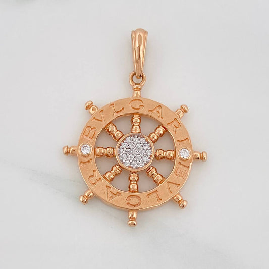 Dije Timon Bv 4.55g / 3.5cm Dos Oros Blanco Rosa 18K