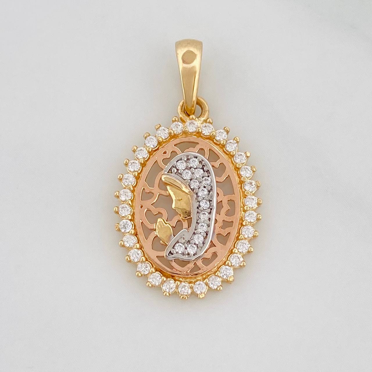 Dije Virgen Maria 2.4g / 2.7cm Tres Oros 18K