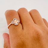 Anillo Trebol 2.15g / T6 1/4 Dos Oros Blanco Rosa 18K