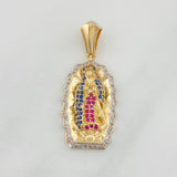 Dije Virgen de Guadalupe 5.65g / 3.7cm Dos Oros Amarillo Blanco 18K