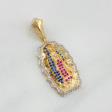Dije Virgen de Guadalupe 5.65g / 3.7cm Dos Oros Amarillo Blanco 18K