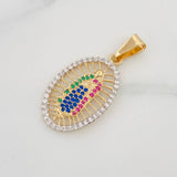 Dije Virgen de Guadalupe 2.55g / 4cm Dos Oros Amarillo Blanco 18K