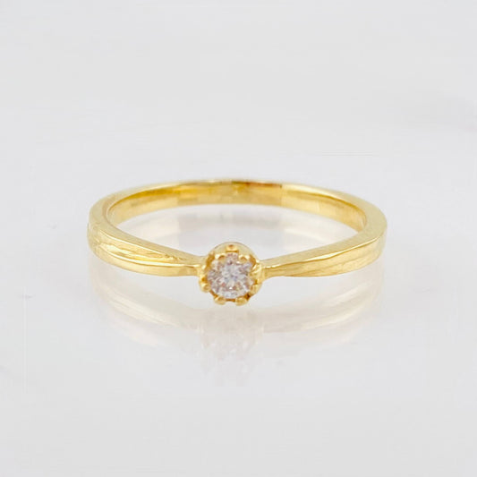 Anillo Solitario 2gr / T6 / Oro Amarillo 18K ©