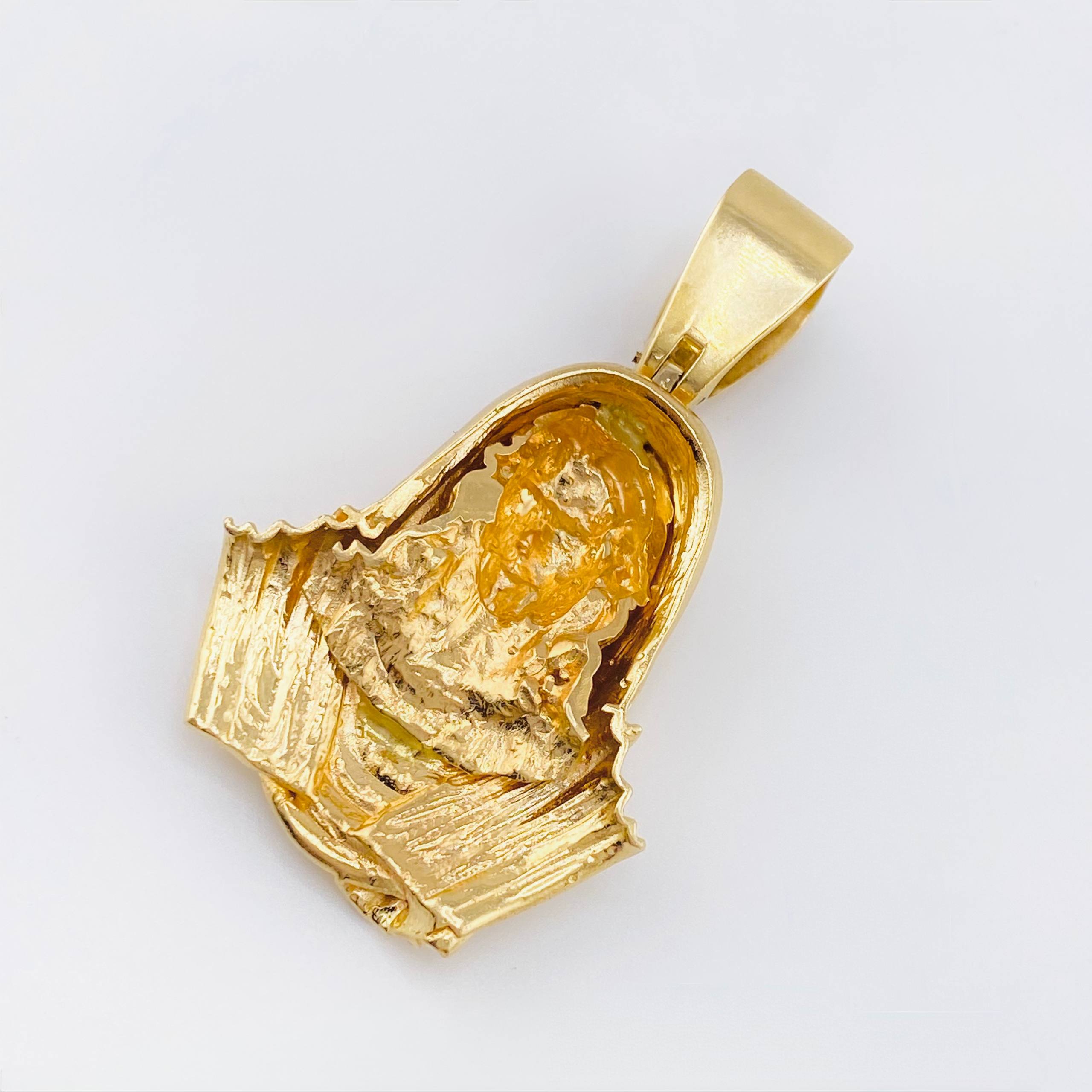 Dije Rostro De Cristo 22.85gr / 5.2cm / Dos Oros Amarillo Blanco 18K ©