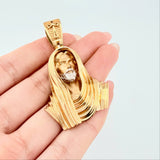 Dije Rostro De Cristo 22.85gr / 5.2cm / Dos Oros Amarillo Blanco 18K ©