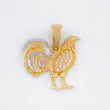 Dije Gallo 2.55gr / 2.3cm / Dos Oros Amarillo Blanco 18K