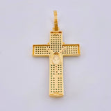 Dije Cruz Rosario Virgen Milagrosa 5.85gr / 4.9cm / Dos Oros Amarillo Blanco 18K *