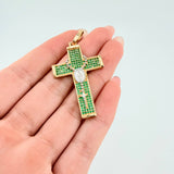 Dije Cruz Rosario Virgen Milagrosa 5.85gr / 4.9cm / Dos Oros Amarillo Blanco 18K *