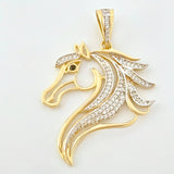 Dije Caballo Relieve Silueta 6.6gr / 4.5cm / Dos Oros Amarillo Blanco 18K *