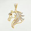 Dije Caballo Relieve Silueta 6.6gr / 4.5cm / Dos Oros Amarillo Blanco 18K *