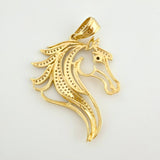 Dije Caballo Relieve Silueta 6.6gr / 4.5cm / Dos Oros Amarillo Blanco 18K *