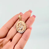 Dije Jesus Aureola Rayada 7.75gr / 3.6cm / Tres Oros 18K