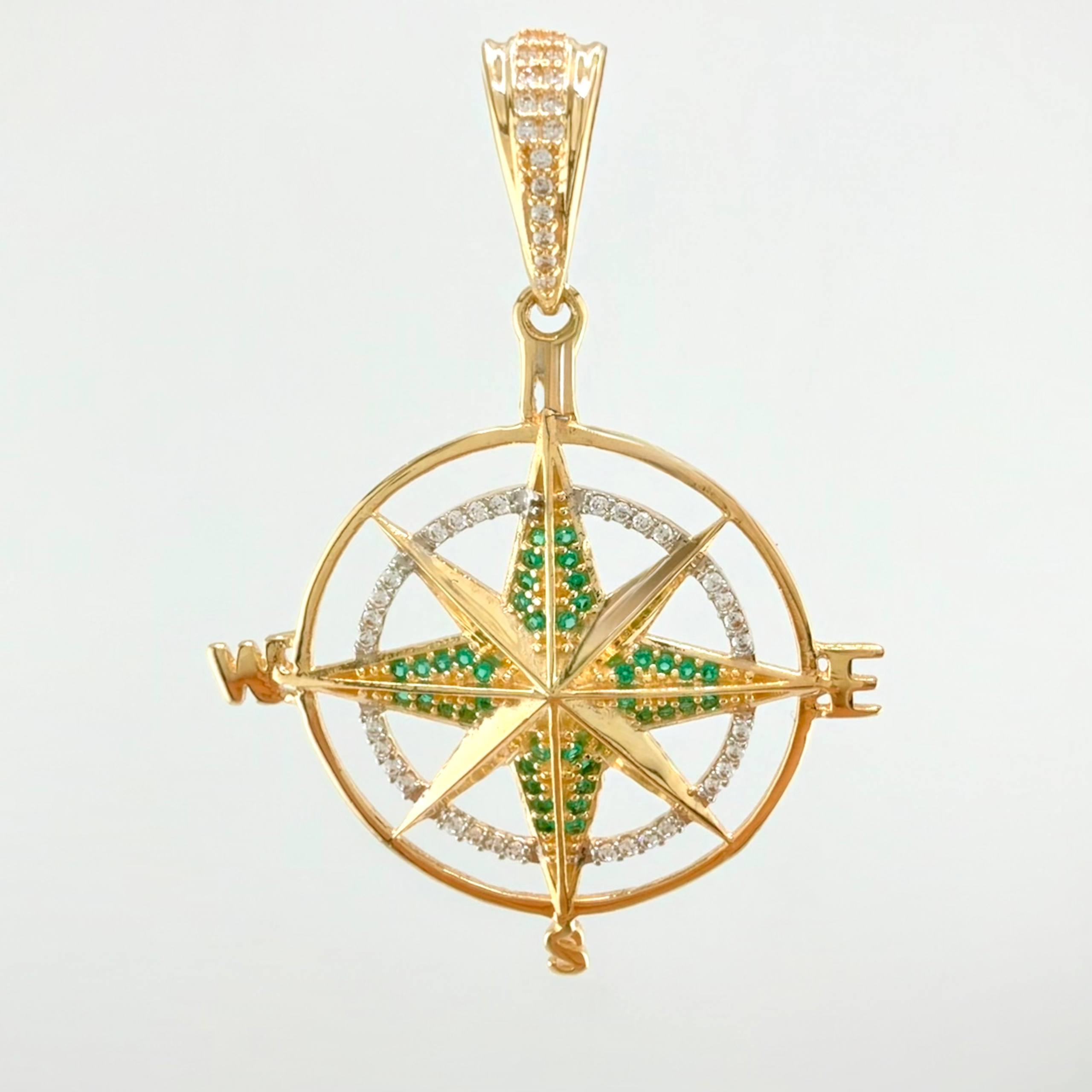 Dije Brujula Estrella Cardinal 5.9gr / 4.9cm / Oro Amarillo 18K