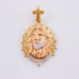 Dije Jesus Aureola Rayada 4.2gr / 2.5cm / Tres Oros 18K *