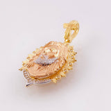 Dije Jesus Aureola Rayada 4.2gr / 2.5cm / Tres Oros 18K *