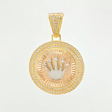 Dije Medalla Corona Rx 7.65gr / 3.5cm / Dos Oros Amarillo Rosa 18K *