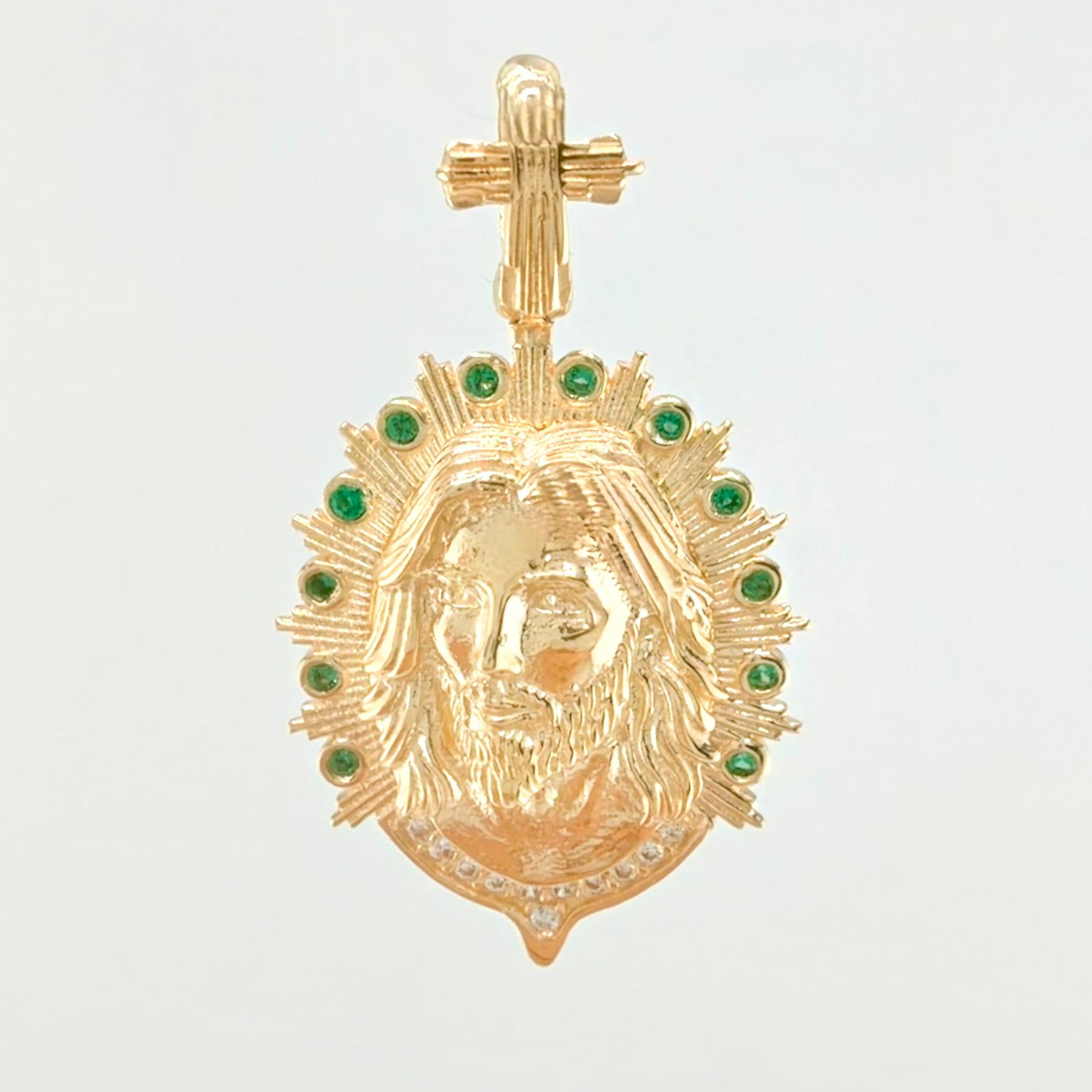 Dije Jesus Aureola Rayada 4gr / 3cm / Oro Amarillo 18K *