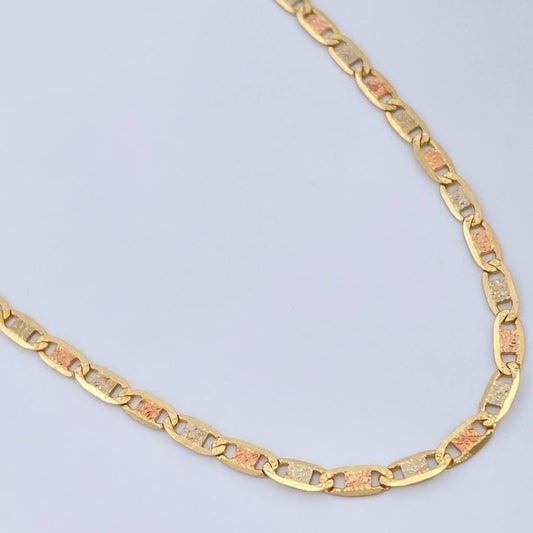 Cadena Escalera Plana 5.7gr / 51cm / Tres Oros +3 18K &