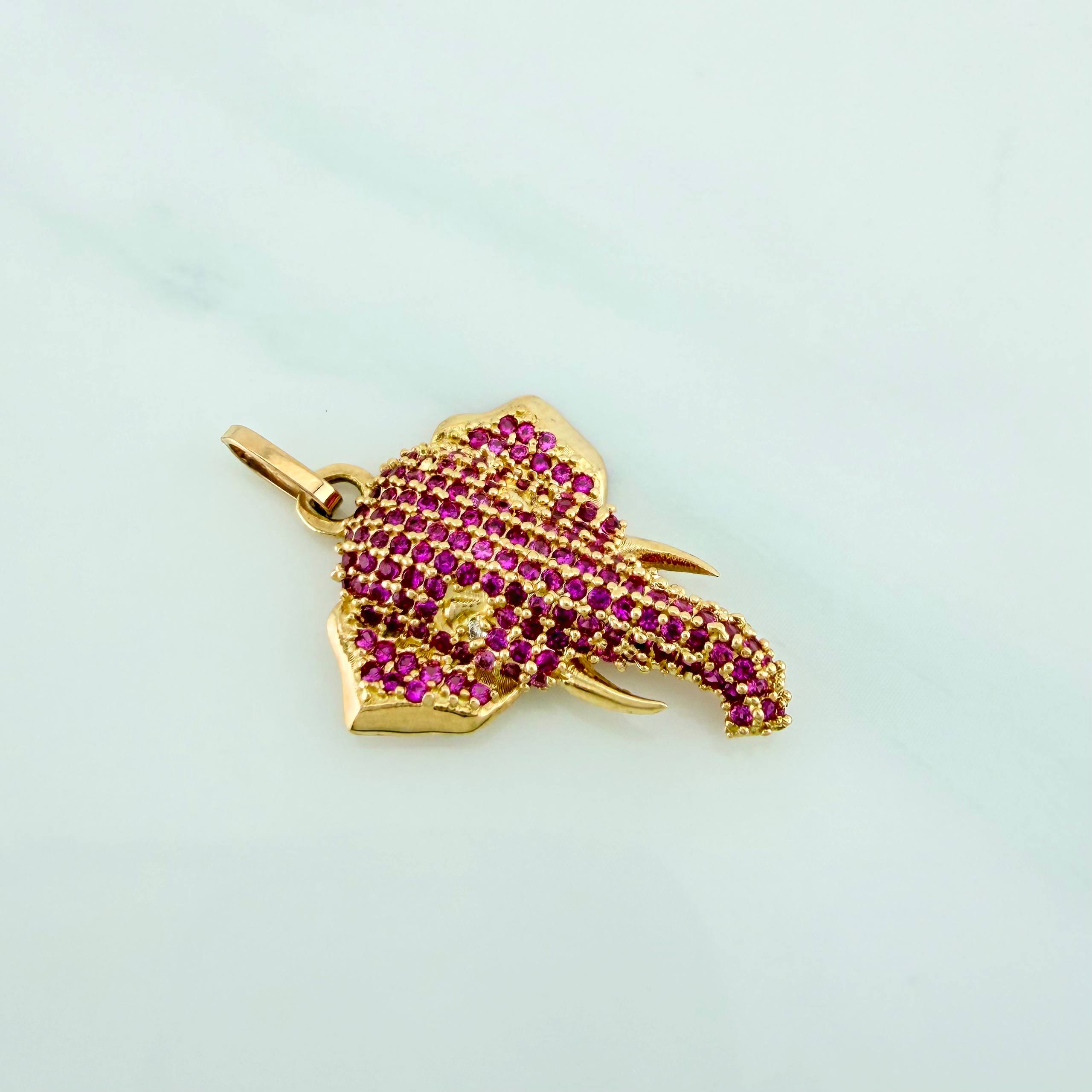 Dije Rostro Elefante 2.85 g / 3 cm Oro Amarillo 18K