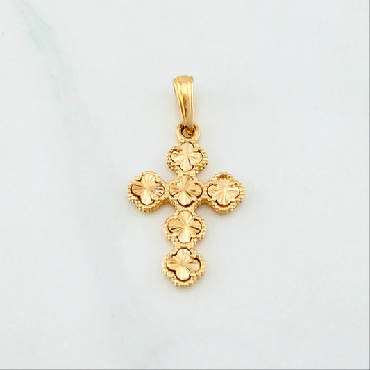 Dije Cruz Trebol 2.35 g / 3 cm Oro Amarillo 18K