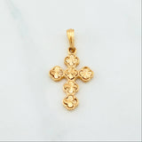 Dije Cruz Trebol 2.35 g / 3 cm Oro Amarillo 18K