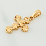 Dije Cruz Trebol 2.35 g / 3 cm Oro Amarillo 18K