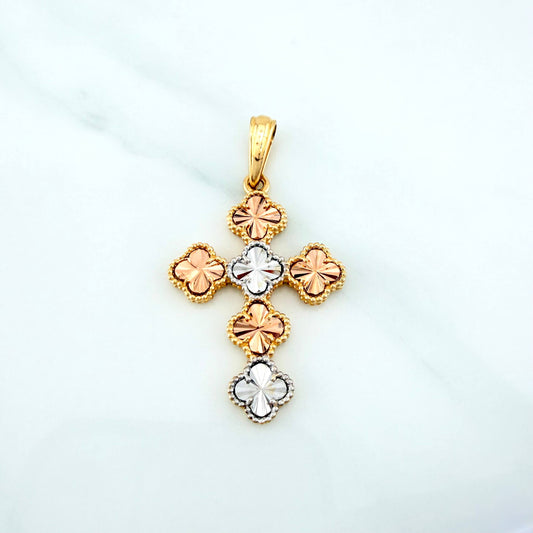 Dije Cruz Trebol 4.5 g / 4.1 cm Tres Oros 18K