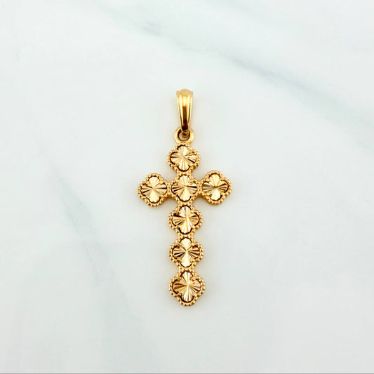 Dije Cruz Trebol 2.7 g / 3.5 cm Oro Amarillo 18K