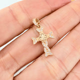 Dije Cruz Trebol 1.6 g / 2.4 cm Oro Amarillo 18K