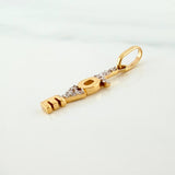 Dije Love 0.75 g / 2.4 cm Dos Oros Amarillo Blanco 18K
