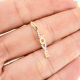 Dije Love 0.75 g / 2.4 cm Dos Oros Amarillo Blanco 18K