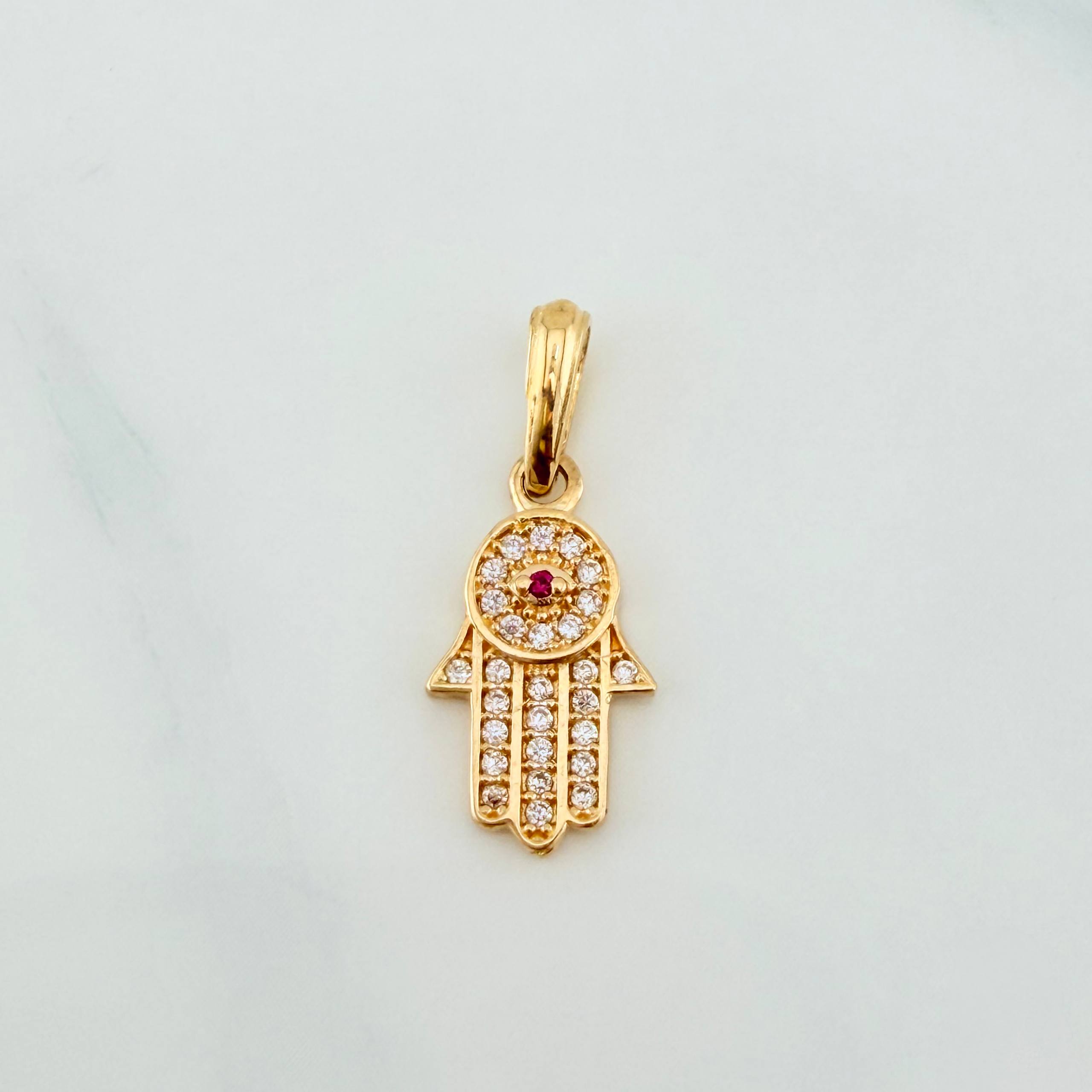 Dije Mano Hamsa 1.2 g / 2.1 cm Oro Amarillo 18K