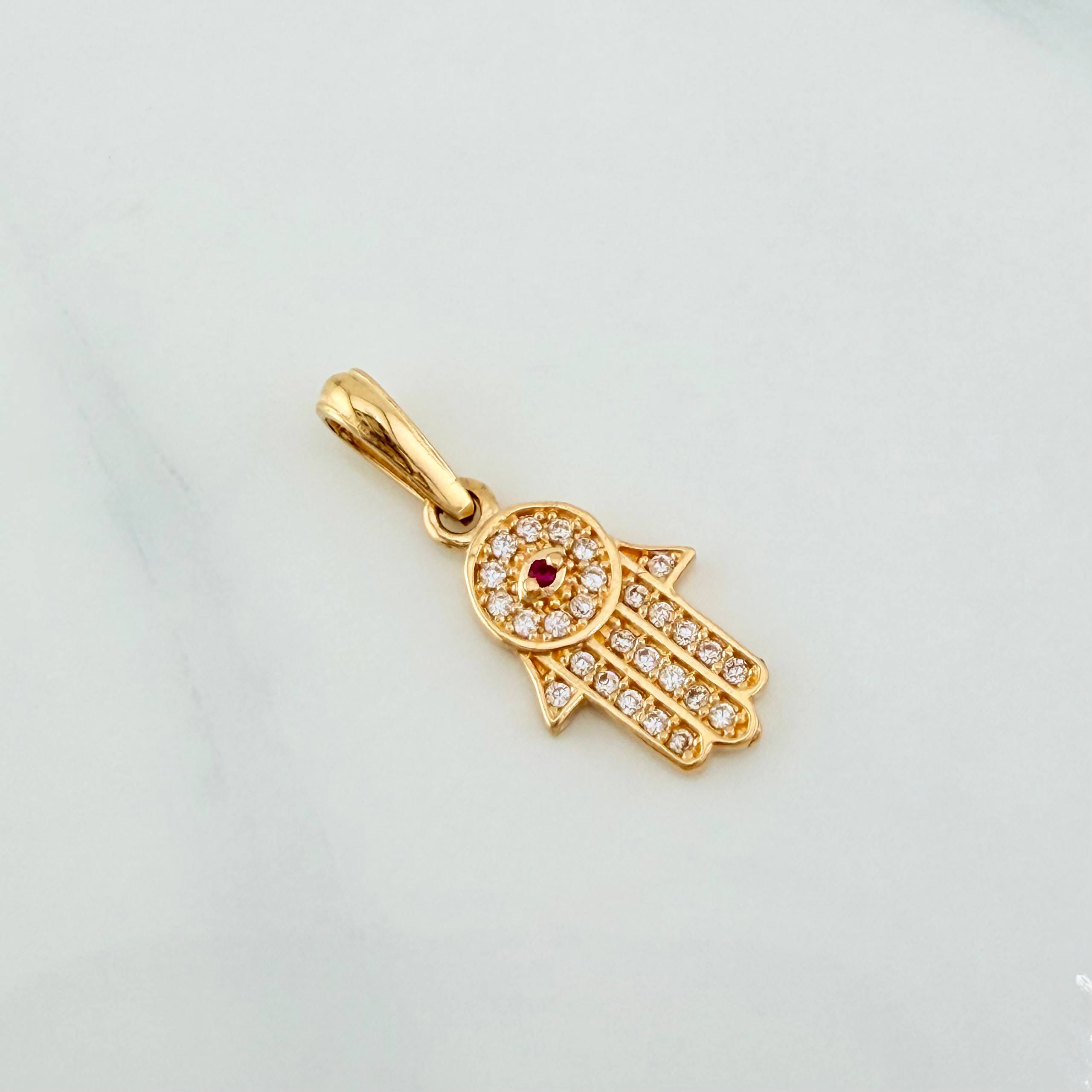 Dije Mano Hamsa 1.2 g / 2.1 cm Oro Amarillo 18K