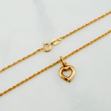 Set Cadena Lazo + Dije Silueta Corazon / 1,4 gr / 50.5 cm Oro Amarillo 18K