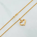 Set Cadena Lazo + Dije Silueta Corazon / 1,45 gr / 50 cm Oro Amarillo 18K