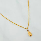 Set Cadena Lazo + Dije Virgen De Guadalupe / 1,15 gr / 45 cm Oro Amarillo 18K