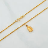 Set Cadena Lazo + Dije Virgen De Guadalupe / 1,15 gr / 45 cm Oro Amarillo 18K