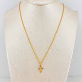 Set Cadena Lazo + Dije Cruz Cristo / 1,35 gr / 50 cm Oro Amarillo 18K